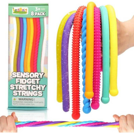 Kids Sensory Autism Toys - Textured Elastic Stress Relief Toys - Sensory Toys for Autistic Toddlers Boys Girls Easter Basket Fillers Gifts, Treasure Box Prizes for Classroom