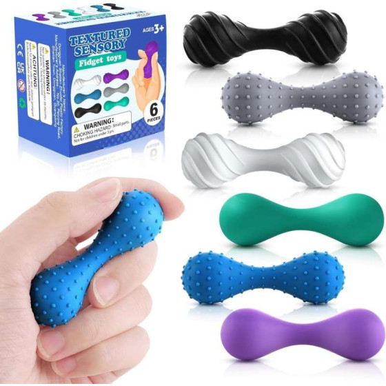 Fidget Toys Textured Sensory Stress Relief Toys for Adults and Kids, Quiet Stress Squeeze Fidget for Autism ADHD, Gifts for Teens Women Men for Office, Classroom, Travel